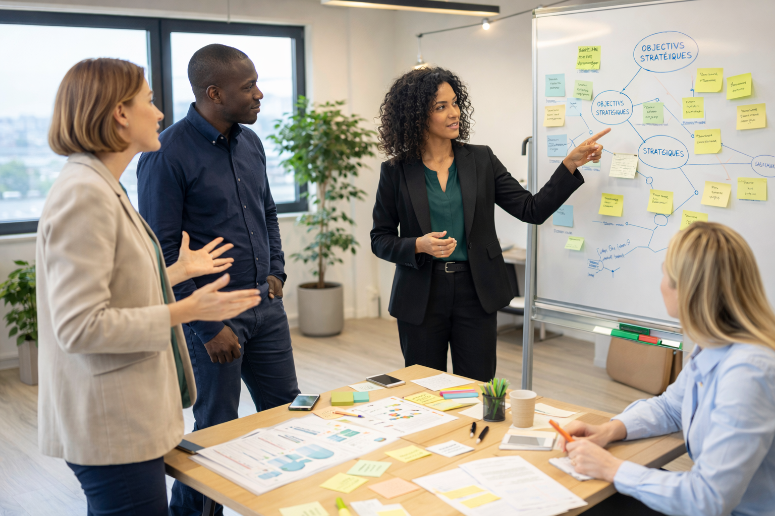 Atelier de formation collaborative avec définition des objectifs stratégiques en entreprise