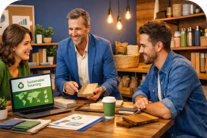 Réunion stratégique pour mettre en place une démarche RSE en entreprise